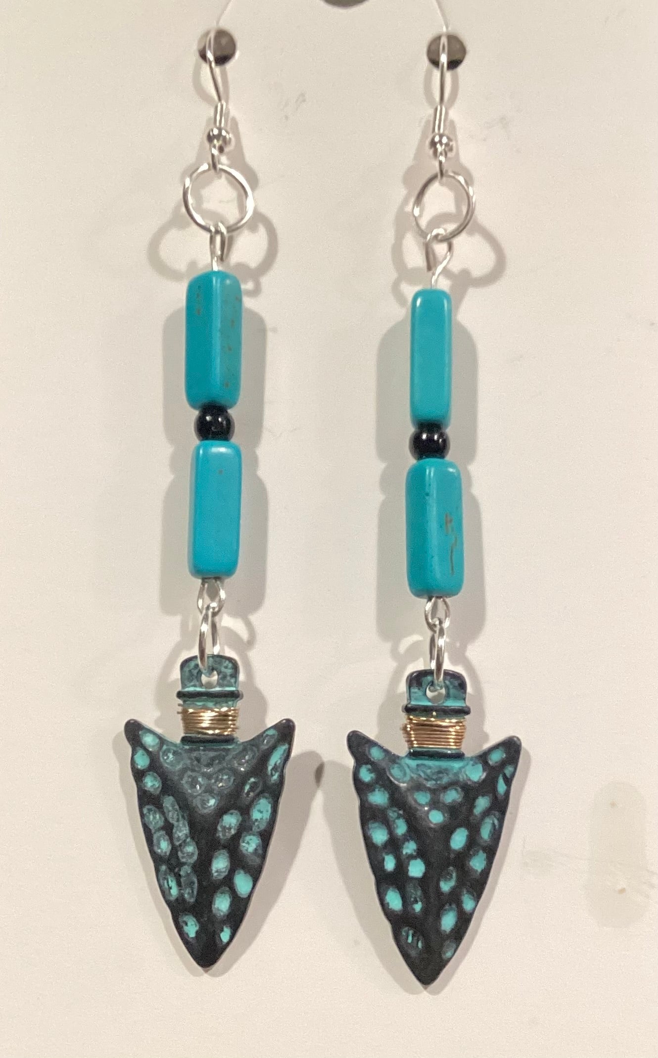 Turquoise Arrowhead Dangle Earrings