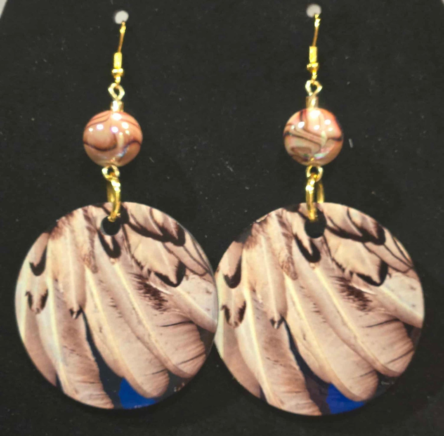 Feather Inspired Round Dangle Earrings